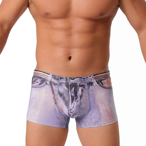 Bañador de Hombre de Secado Rápido Boxer de Playa Elástico con Estampado de Mezclilla y Patrón de Dinero Transpirable para Hombre