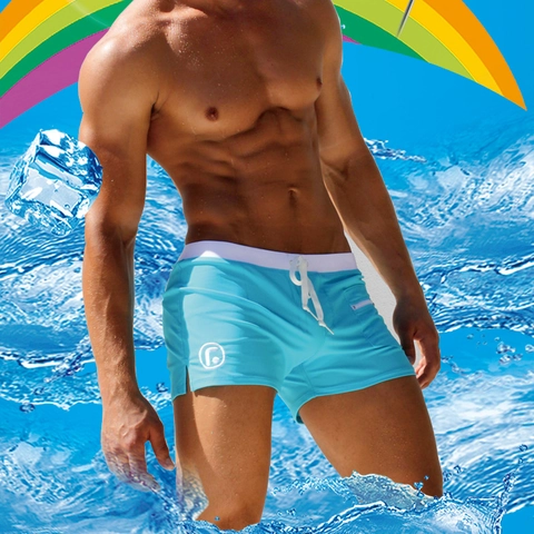 Short de Bain Homme Séchage Rapide Coupe Ajustée Boxer Avec Poche Zippée Cordon de Serrage Short de Plage Élastique
