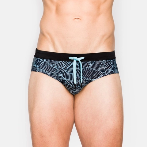 Sexy Herren Badehose Mit Blattdruck Schnelltrocknend Nylon Polyester Bikini Badeanzug Mit Kordelzug Für Strand Sportliche Badislips
