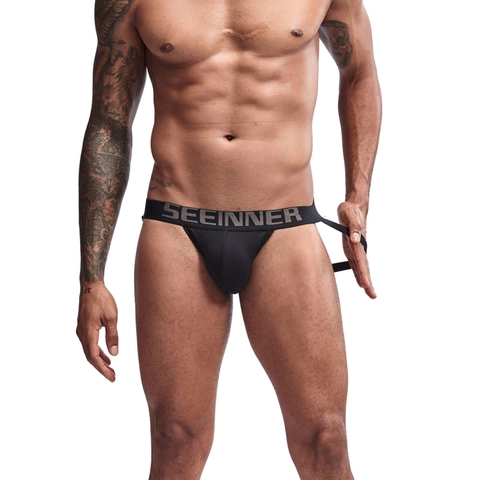 SEEINNER Men's Sexy Cotton Jockstrap Underwear Breathable Athletic Supporter Sport Briefs Low Rise Lifting Underwear For Men