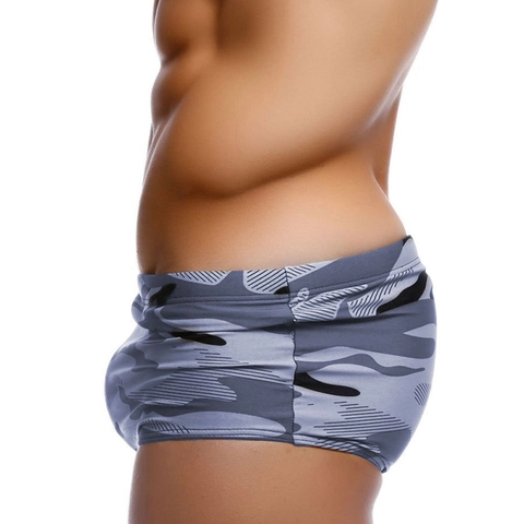Herren Sexy Camouflage Badehose Mode Grau Blau Druck Hochelastische Schwimmshorts Für Strand Pool Wassersport Herren Bademode