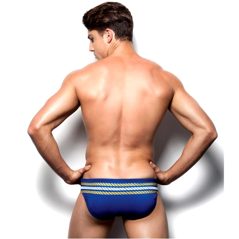 Herren Nautischer Seildruck Badehose Mit Abnehmbarem Push-Up Polster Nylon Elasthan Schnelltrocknend Kordelzug Strand Badehose