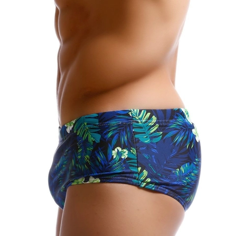 Damen Tropische Palmblätter Druck Badehose Mit Abnehmbarer Cup Polsterung Nylon Stretch Niedrige Taille Strand Badeshorts Für Urlaub