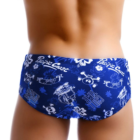 Costume da Bagno da Uomo ad Asciugatura Rapida Retro Pacific Coast Stampa Tropicale con Teschio Aderente Pantaloncini da Spiaggia