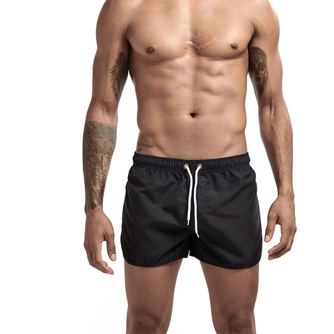 Men's Casual Sports Beach Shorts Quick Dry Acetate Fiber Drawstring Elastic Waist Shorts For Summer Surf Swimming Bottom