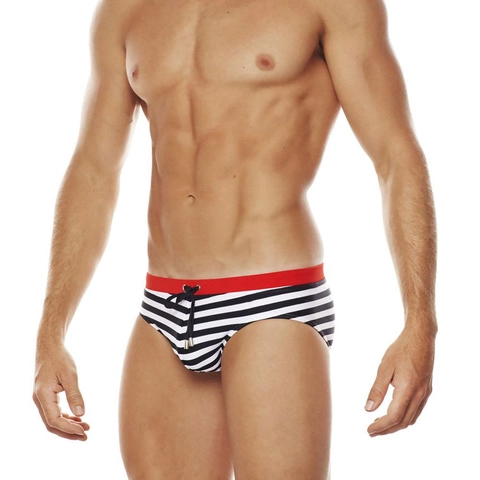 Herren Gestreift Badehose Nylon Polyester Hochelastisch Schnelltrocknend Kordelzug Strandurlaub Mode Nautischer Stil Bademode
