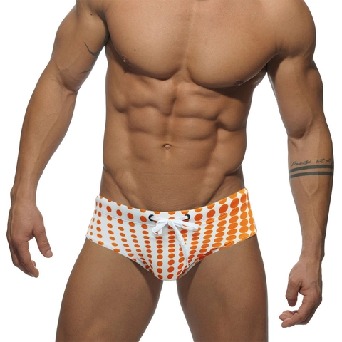 Herren Polka Dot Badehose Niedrige Taille Sexy Nylon Schnelltrocknend Strandshorts Sommer Kordelzug Bademode Für Männer Urlaub Pool