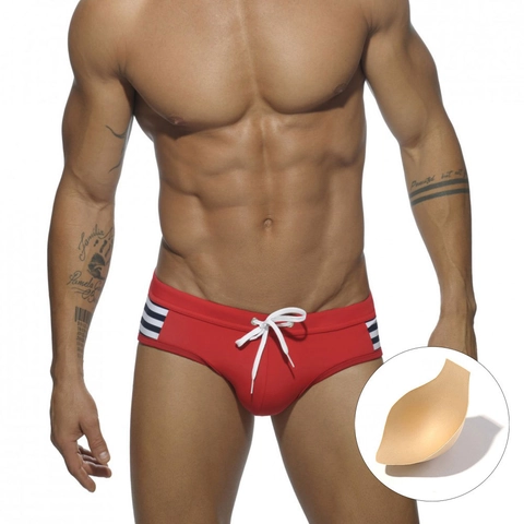 Maillot de Bain Homme à Rayures à la Mode Avec Coussinets Amovibles Séchage Rapide Sportif avec Cordon de Serrage Short de Plage