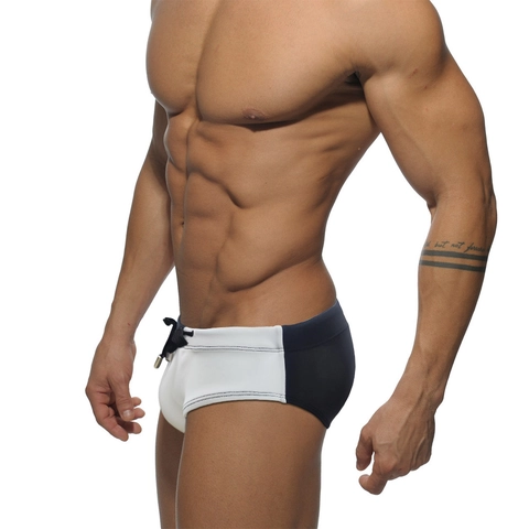 Maillot de Bain Color Block pour Homme Séchage Rapide Sportif Taille Basse Slip de Bain Contrasté Élastique Short de Plage
