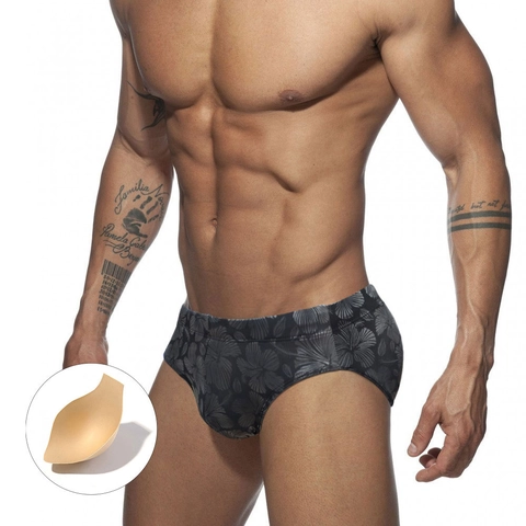 Costume Da Bagno Uomo Con Stampa Tropicale E Imbottitura Rimovibile Asciugatura Rapida Vita Bassa Slip Da Nuoto Per Uomo