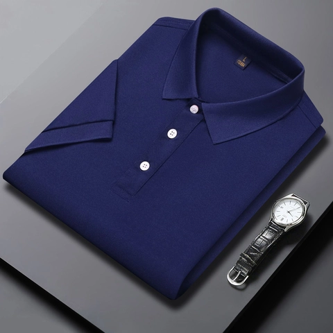 Herren Business Casual Polohemd Kurzarm Polyestermischung Pique Atmungsaktiv Einfarbig Büro Arbeit Tops Für Herren