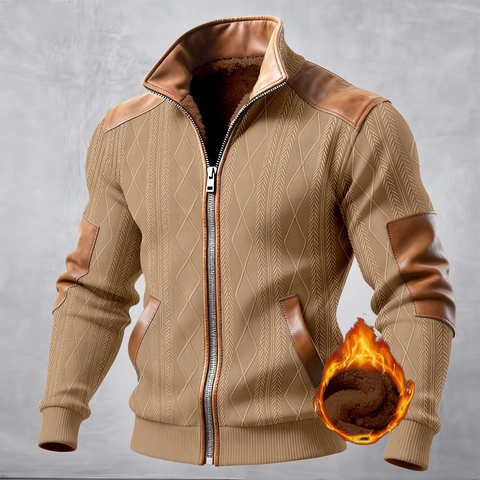 Γυναικείο Casual Color Block Μπουφάν με Επένδυση Fleece Ζεστό Patchwork με Υφή Φερμουάρ Όρθιος Γιακάς Εξωτερικό Παλτό