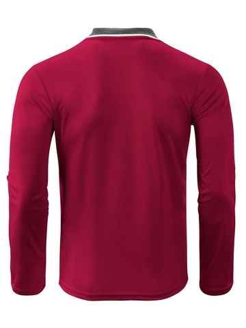 Mens Long Sleeve Polo Shirt Contrast Lapel Collar Casual Golf Tops With Single Chest Pocket Breathable Business Clothing