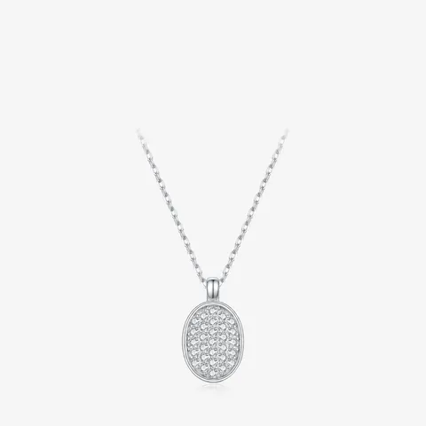 925 Sterling Zilveren Moissaniet Halsketting Voor Dames D Kleur VVS1 Ovale Knoophanger Franse Vintage Chique Stijl Sieraden Met GRA-Certificaat