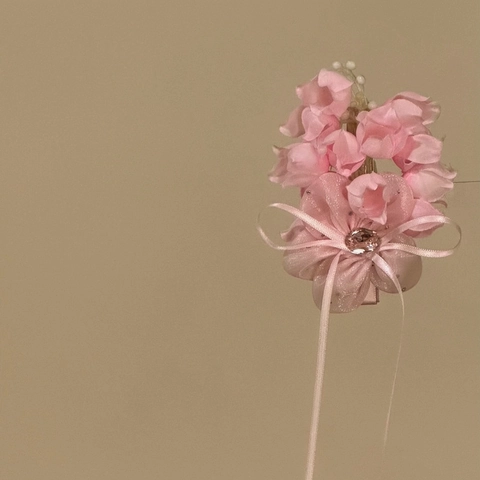 Elegante Pinza para el Pelo con Flores de Estilo Francés con Lazo de Cinta de Diamantes de Imitación para Mujer Uso Diario
