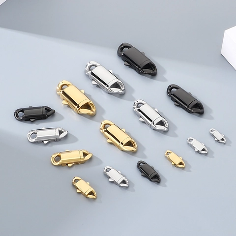 Stainless Steel Cuban Clasp Rectangle Connector Buckle For Bracelet Necklace Jewelry Making DIY Polished Bag Hardware Accessories