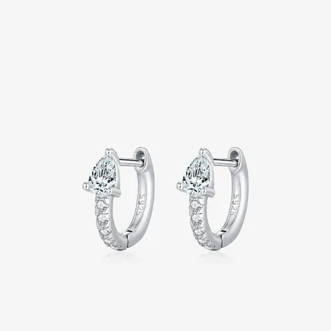 MODIAN D Color Moissanite S925 Sterling Silver Water Drop Hoop Earrings For Women GRA Luxury Dainty Jewelry Gift
