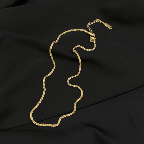 Minimalist Gold Stainless Steel Starlight Gypsophila Chain Necklace For Women Light Luxury Clavicle Choker Jewelry Gift