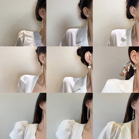 Gold Tassel Dangle Earrings For Women With 925 Sterling Silver Earring Post Zirconia Butterfly Star Heart Elegant Jewelry