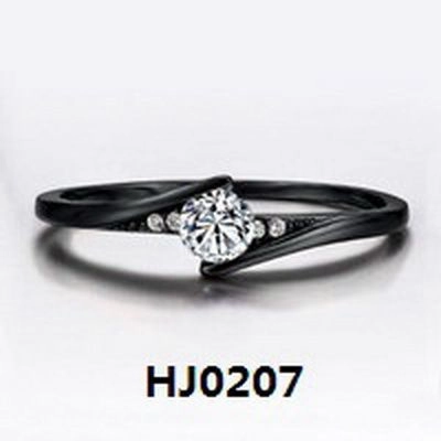 Minimalist Black Electroplated Copper Ring For Women Men Round Zirconia Inlaid Bypass Design Fashion Finger Jewelry Party Gift