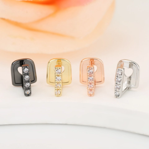 Hiphop Koper Zirkonia Enkele Tandsieraden Voor Heren Dames Hart Hol Ontwerp Punk Feest Lichaamssieraden Tanddecoratie
