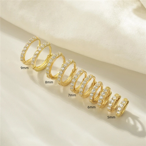 Minimalist Copper Zirconia Round Hoop Earrings For Women Fashion Tiny Huggie Earrings Gold Silver Rose Gold Daily Jewelry