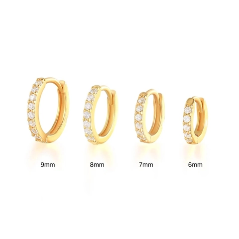 925 Sterling Silver Huggie Hoop Earrings For Women Minimalist Inlaid Cubic Zirconia Turquoise Small Cartilage Earrings Gold White Rose Gold Plated Fashion Jewelry