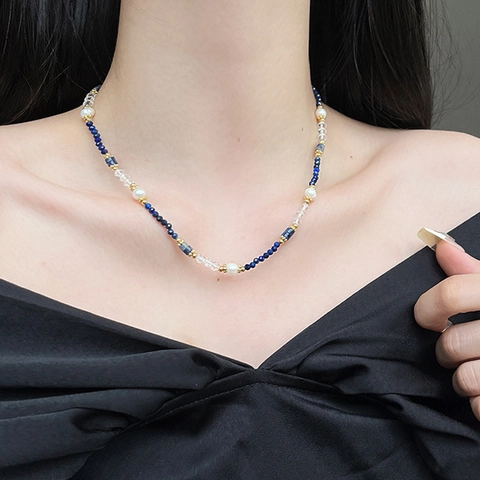Vintage Natuursteen Zoetwaterparel Kralen Ketting Voor Vrouwen Roestvrij Staal Kristal Boho Choker Sieraden Cadeau