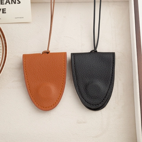 Magnetischer PU Leder Sonnenbrillen Halter Halskette Für Damen Mode Verstellbare Hängende Brillentasche Litschimuster Beutel