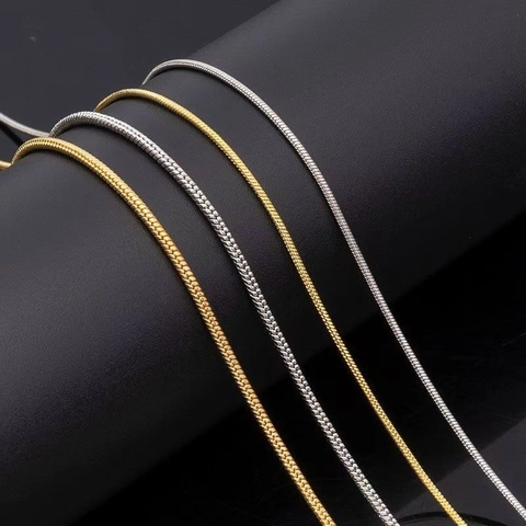 Minimalist Stainless Steel Snake Chain Necklace Thin 1mm Round Link Chain For Women Men Everyday Commuter Jewelry Gift