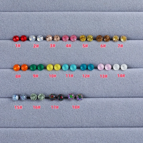 316 Stainless Steel Zircon Round Stud Earrings Flat Back Screw Cartilage Piercing Jewelry For Women Men Unisex Gift