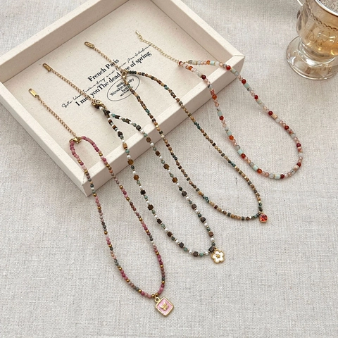 Bohemian Natuursteen Kralenketting Voor Dames Vintage Sieraden