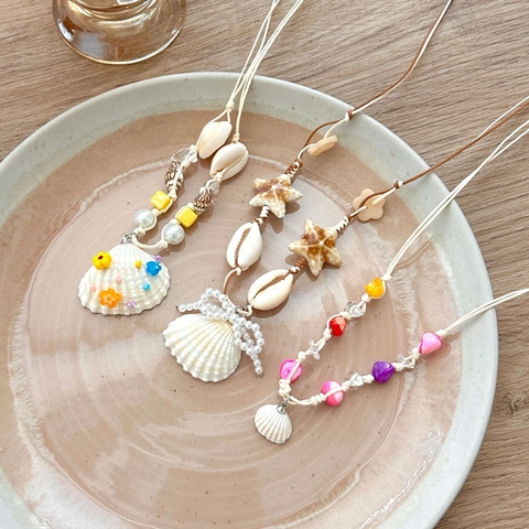Bohemian Beach Vacation Starfish Shell Pendant Necklace For Women Handmade Faux Artificial Pearl Beaded Choker Sweet Summer Holiday Jewelry Gift