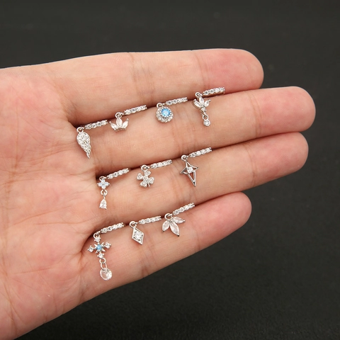Mode Kupfer Zirkon Besetzter Nasenring Reifen Anhänger Schmetterling Stern Krone Herz Baumeln Body Piercing Schmuck Für Damen