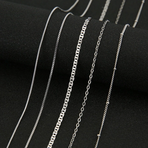 Copper Necklace Chain For Women Men DIY Jewelry Making Accessory Gold Silver Plated Snake Box Link Chain Minimalist Jewelry