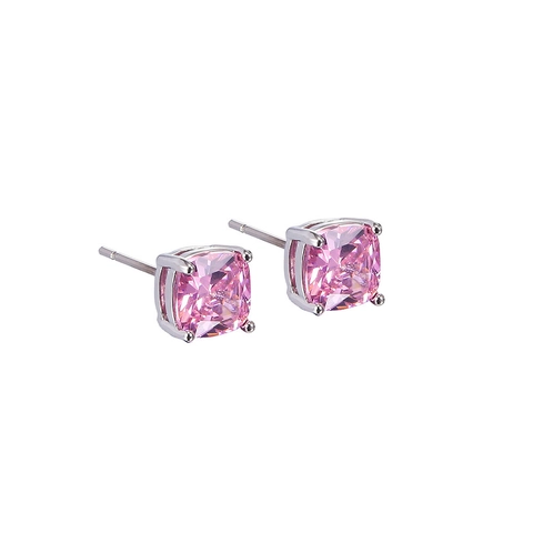Minimalist Square Opal Stud Earrings With 925 Sterling Silver Earring Post Copper Pink Multicolor Geometric Women Jewelry