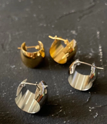 Chunky C-Shape Hoop Earrings For Women Geometric Copper Stainless Steel Gold Silver Plated Minimalist Fashion Jewelry