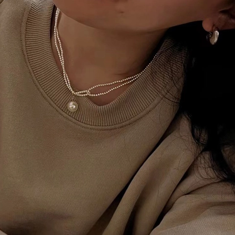 Französische Vintage Doppelreihige Kleine Künstliche Perlenkette Für Damen Eleganter Runder Künstliche Perlenanhänger 14K Gold Gefüllte Legierung Schmuck Geschenk