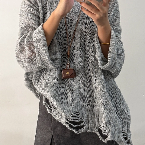 Vintage Mini Leather Pouch Pendant Necklace Retro Coin Purse Earphone Bag Long Braided Rope Sweater Chain For Women