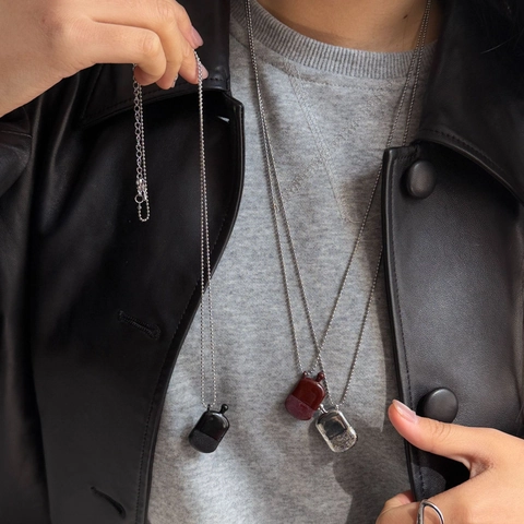 Retro Flask Bottle Pendant Necklace Stainless Steel Adjustable Long Sweater Chain Minimalist Hip Hop Jewelry For Men Women
