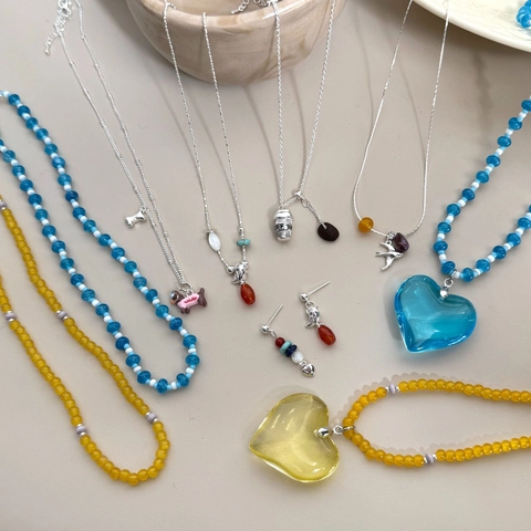 New Chinese Style Magpie Coffee Bean Pendant Necklace Women Beaded Heart Dachshund Dog Enamel Jewelry Accessory Collection