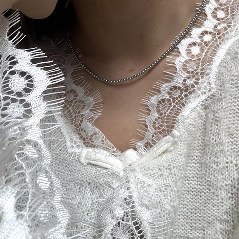 Minimalistische Roestvrijstalen Hematiet Bolletjesketting Voor Vrouwen Niet-vervagende Gelaagde Sleutelbeenketting Sieraden Cadeau