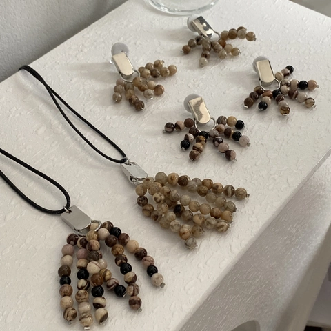 Bohemian Natural Stone Tassel Long Beaded Necklace Vintage Alloy Artificial Pearl Pendant Sweater Chain Jewelry For Women