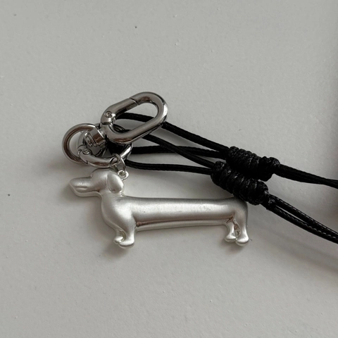 Cute Silver Alloy Dachshund Dog Pendant Necklace Long Black Cord Stainless Steel Artificial Pearl Chain Jewelry For Women Fashion Gift