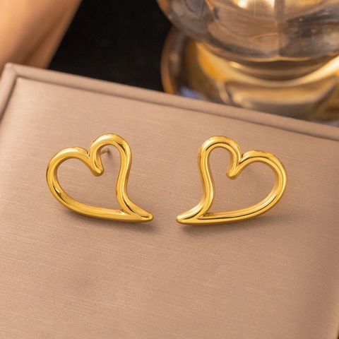 Orecchini in Acciaio Inossidabile Placcato Oro 18K per Donna Orecchini a Bottone con Perla Artificiale Strass Cuore Farfalla Ciliegia Nodo