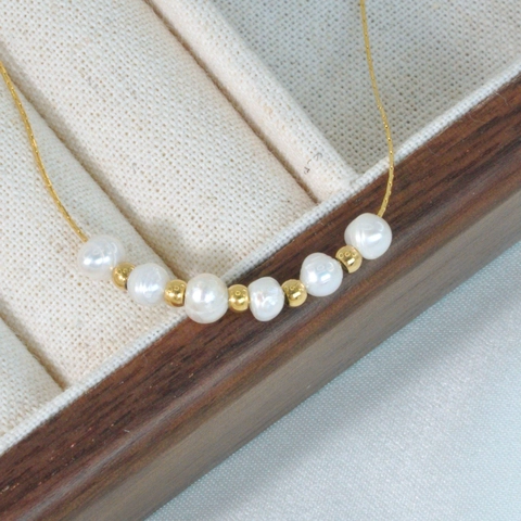 Edelstahl Halskette Mit Natürlichen Künstliche Perlen Und Vergoldeten Künstliche Perlen Für Damen Ins Stil Eleganter Schmuck Geschenk Hochzeit