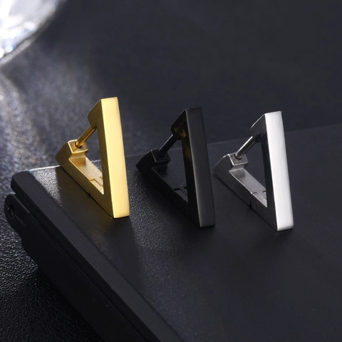 Dreieck Edelstahl Creolen Für Herren Damen Minimalistisch Punk Hip Hop Geometrisch Schmuck Geometrische Huggie Ohrringe