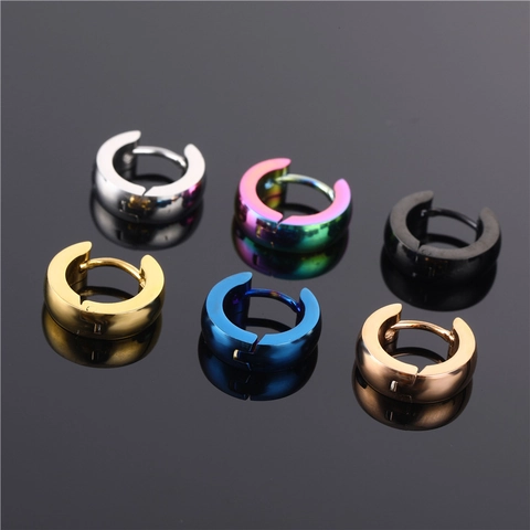 Minimalistische Huggie-Ohrringe Aus Edelstahl Für Herren Und Damen Geometrisch Polierte Kreisförmige Modeschmuck Zubehör Geschenk