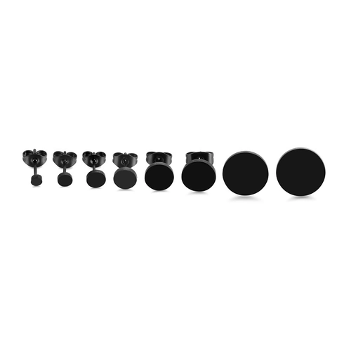 Orecchini a Bottone Minimalisti in Acciaio Inossidabile 316L a Disco Rotondo per Uomo Donna Nero Opaco Gioielli Piercing Ipoallergenici