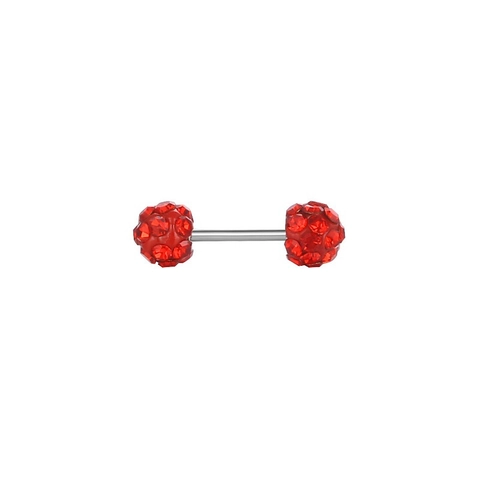 Roestvrijstalen Dubbele Kop Barbell Oorknopjes Met Klei Strass Bal Voor Helix Tragus Piercing Unisex Sieraden